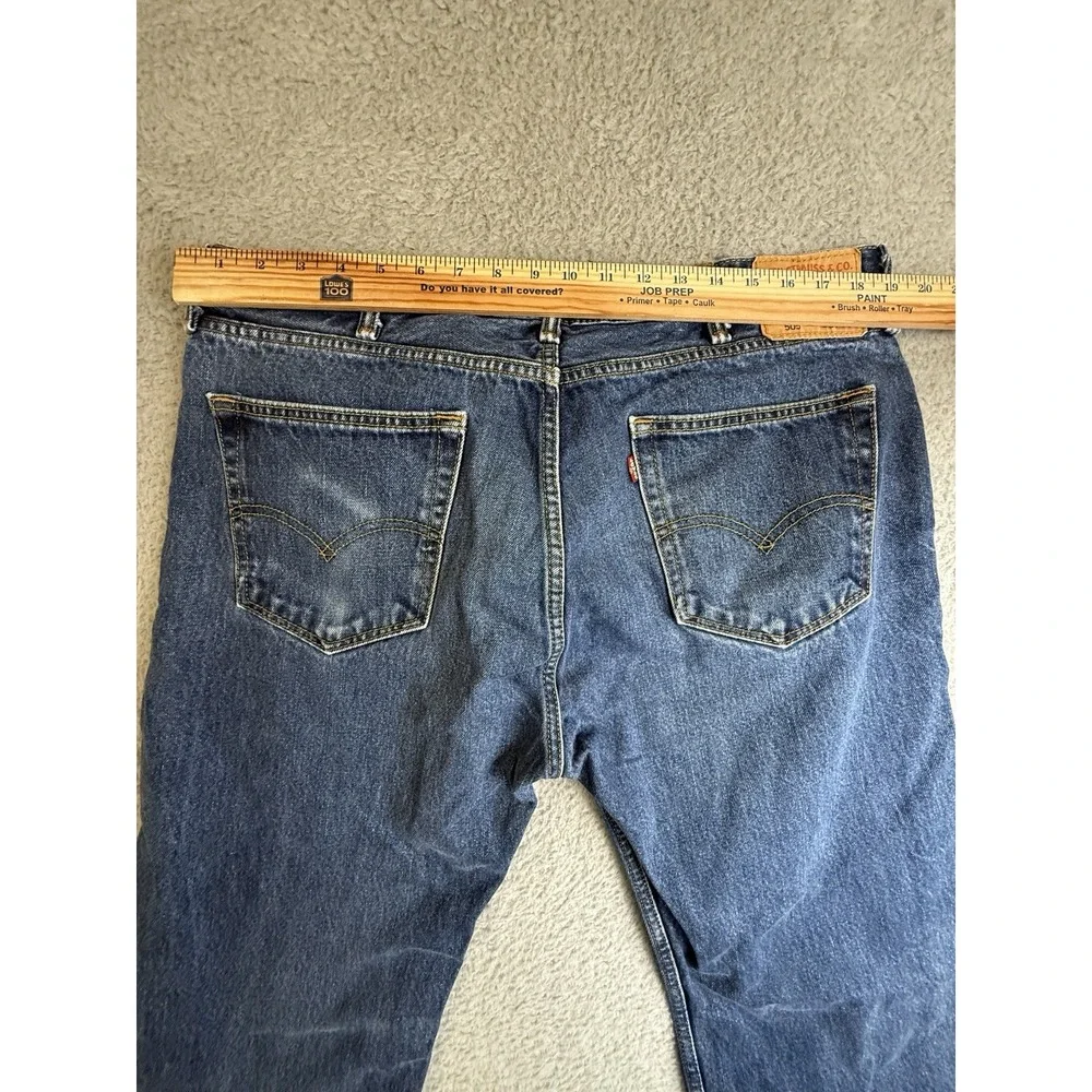 Levis 505 Jeans Mens Size 38 X 34 Blue Straight Leg‎ Dark Wash Classic Denim